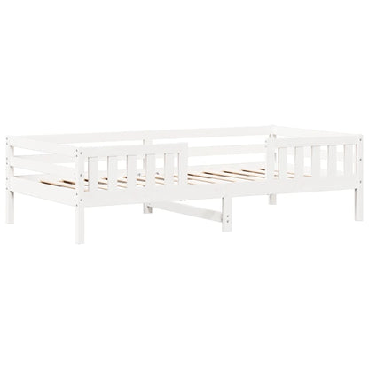 Giroletto con Panca e Tetto Bianco 80x200cm Legno Massello Pino - homemem39