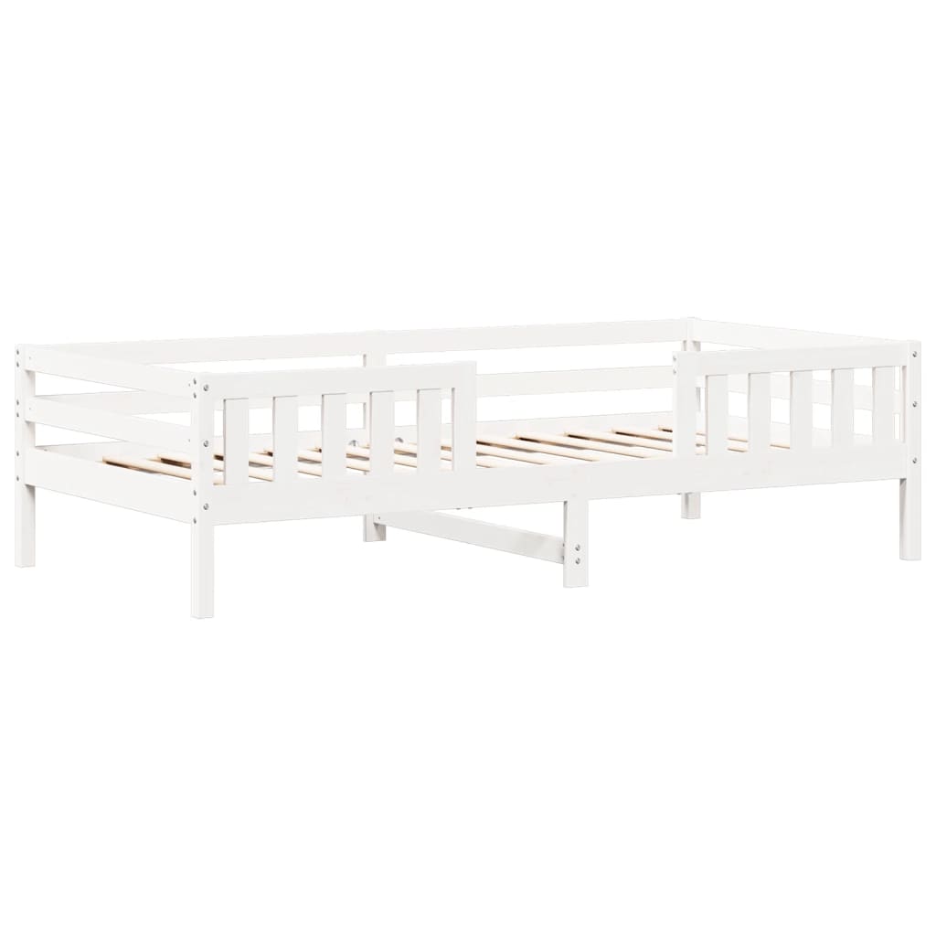 Giroletto con Panca e Tetto Bianco 75x190cm Legno Massello Pino - homemem39