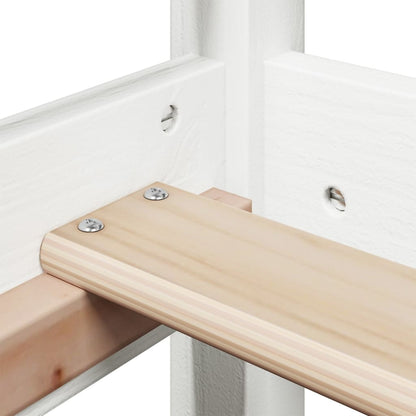 Giroletto con Panca e Tetto Bianco 75x190cm Legno Massello Pino - homemem39