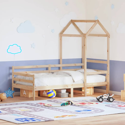 Dormeuse con Tetto 90x190 cm in Legno Massello di Pino - homemem39