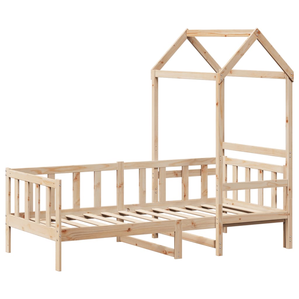 Dormeuse con Tetto 80x200 cm in Legno Massello di Pino | homemem39