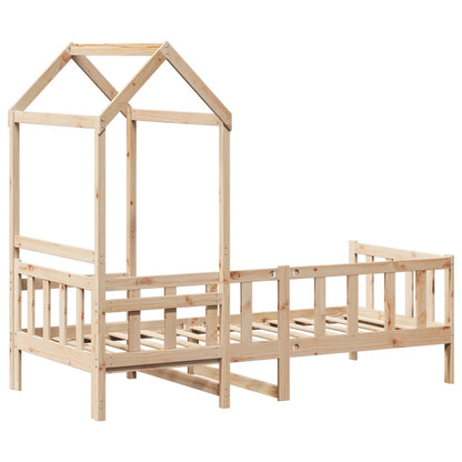 Dormeuse con Tetto 80x200 cm in Legno Massello di Pino | homemem39