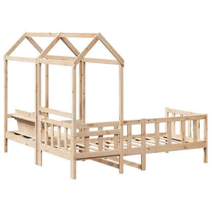 Set Dormeuse e Panca con Tetto 90x190cm Legno Massello di Pino