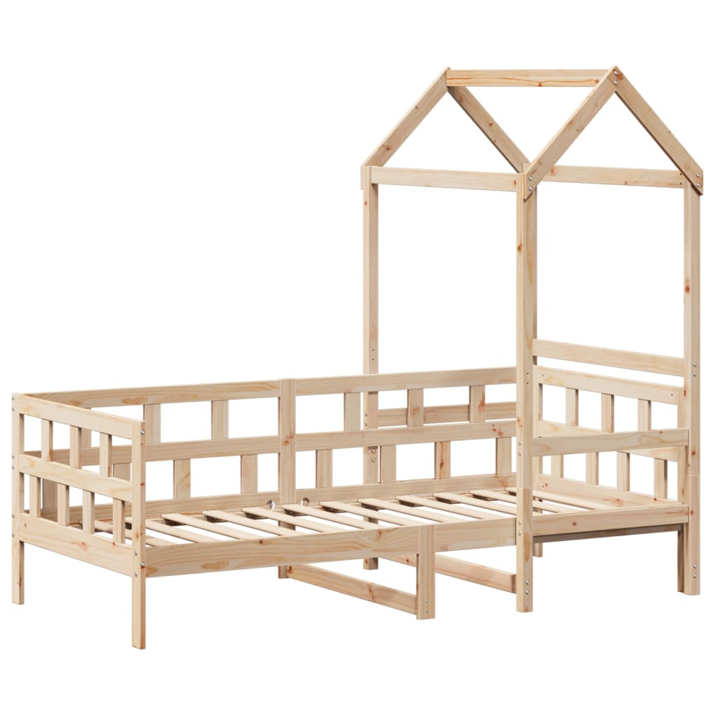Dormeuse con Tetto 80x200 cm in Legno Massello di Pino | homemem39