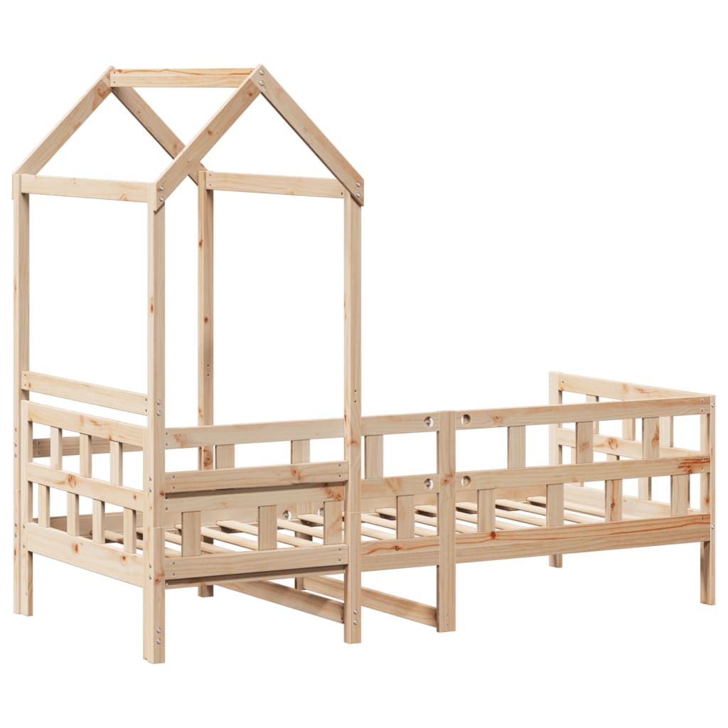 Dormeuse con Tetto 80x200 cm in Legno Massello di Pino | homemem39