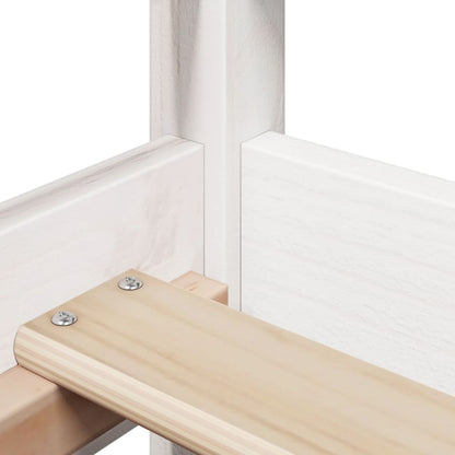 Set Dormeuse con Tetto Bianco 80x200 cm Legno Massello di Pino