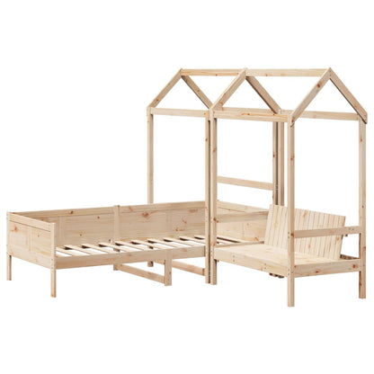 Dormeuse and Bench Set with Roof 90x190cm Solid Pine Wood