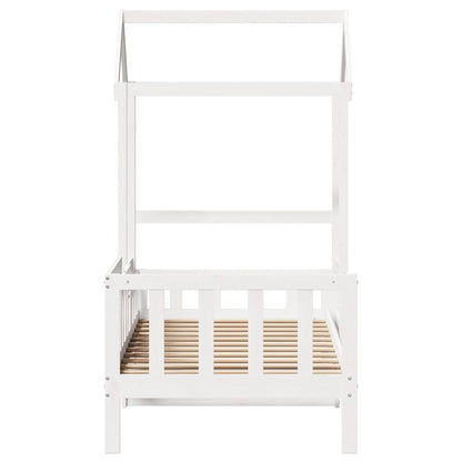 Dormeuse con Tetto 80x200 cm Bianco in Legno Massello di Pino | homemem39