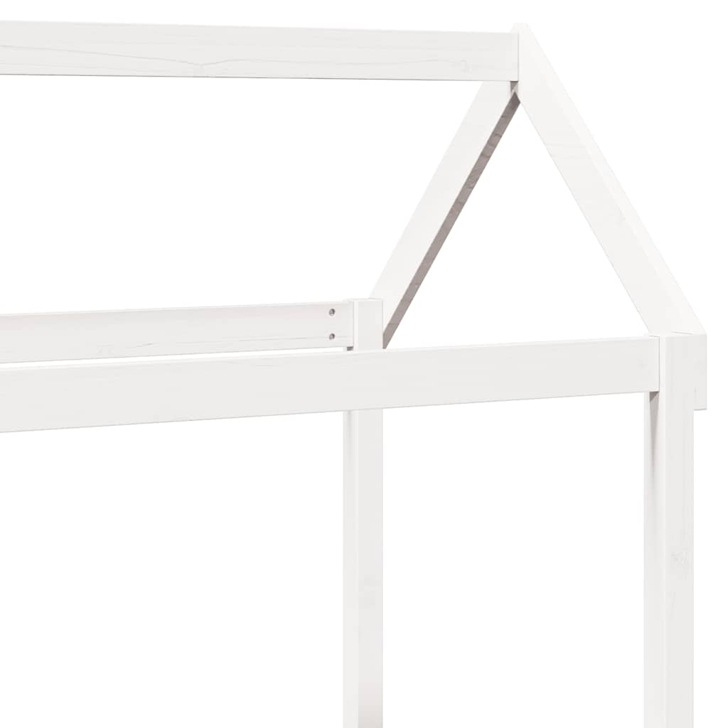 Dormeuse con Tetto 80x200 cm Bianco in Legno Massello di Pino | homemem39