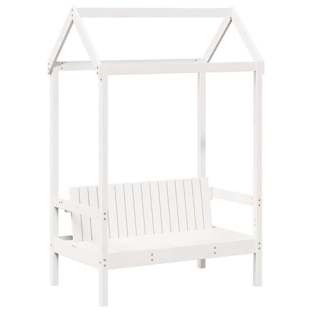 Set Dormeuse e Panca con Tetto Bianco 80x200cm Massello Pino | homemem39