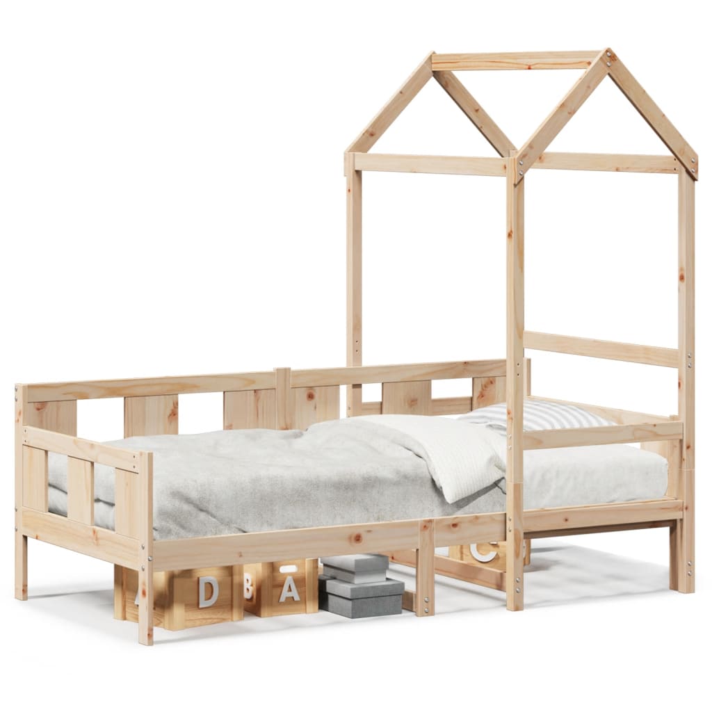 Dormeuse con Tetto 80x200 cm in Legno Massello di Pino | homemem39