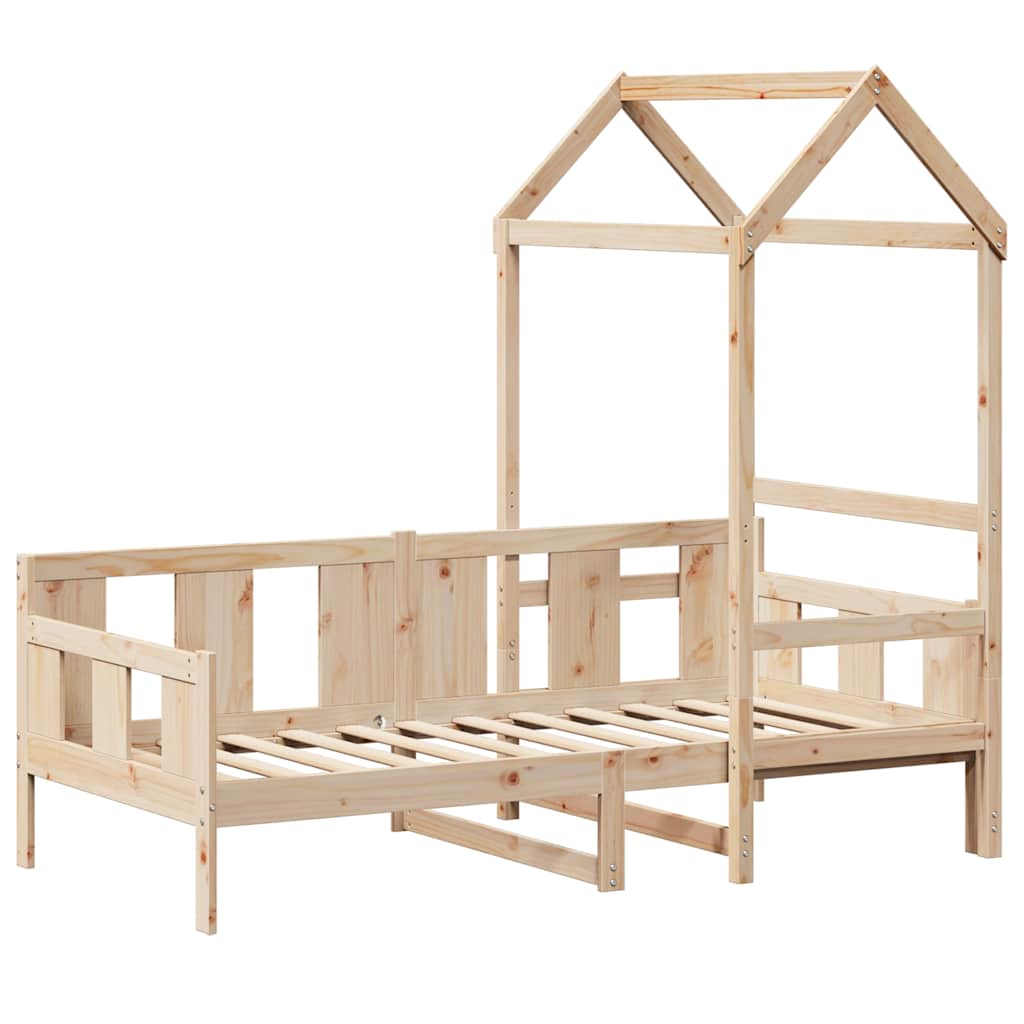 Dormeuse con Tetto 80x200 cm in Legno Massello di Pino | homemem39