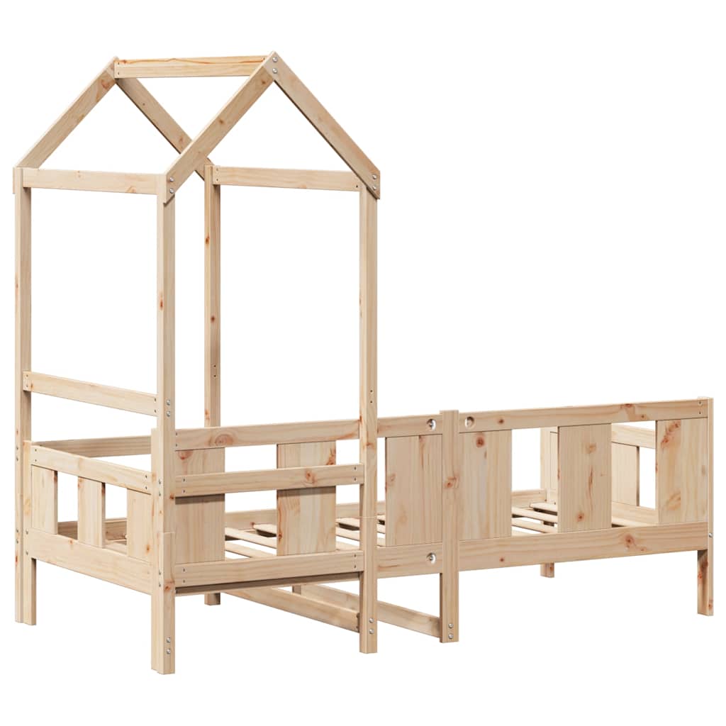 Dormeuse con Tetto 80x200 cm in Legno Massello di Pino | homemem39