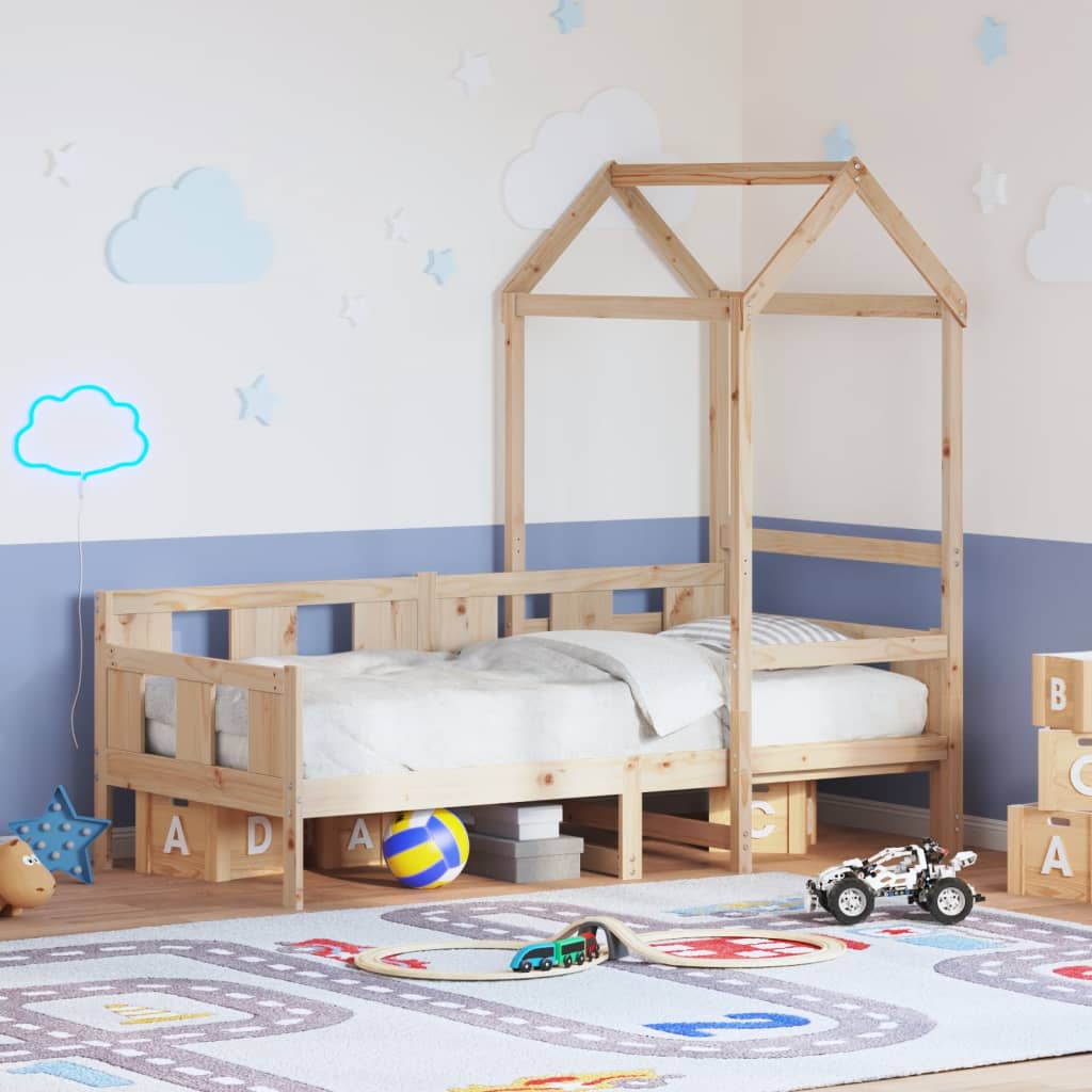 Dormeuse con Tetto 80x200 cm in Legno Massello di Pino | homemem39