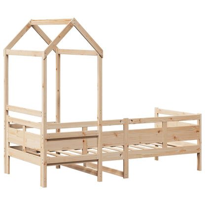 Dormeuse con Tetto 80x200 cm in Legno Massello di Pino | homemem39