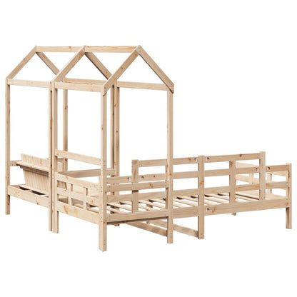 Set Dormeuse e Panca con Tetto 90x190cm Legno Massello di Pino