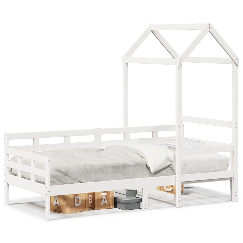 Dormeuse with Roof 80x200 cm White in Solid Pine Wood