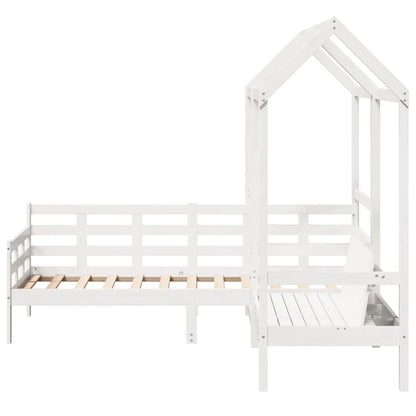 Dormeuse and Bench Set with White Roof 90x200cm Solid Pine