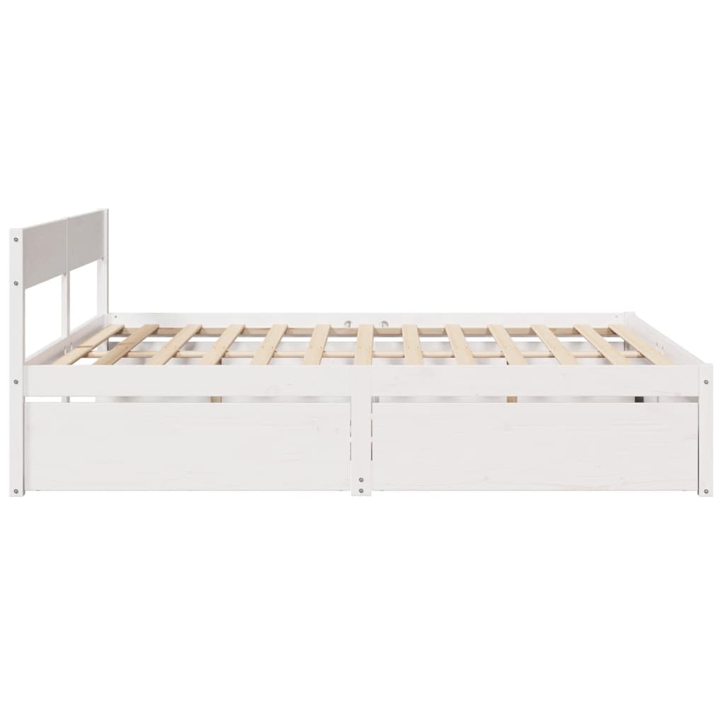 Letto senza Materasso Bianco 180x200 cm Legno Massello di Pino | homemem39