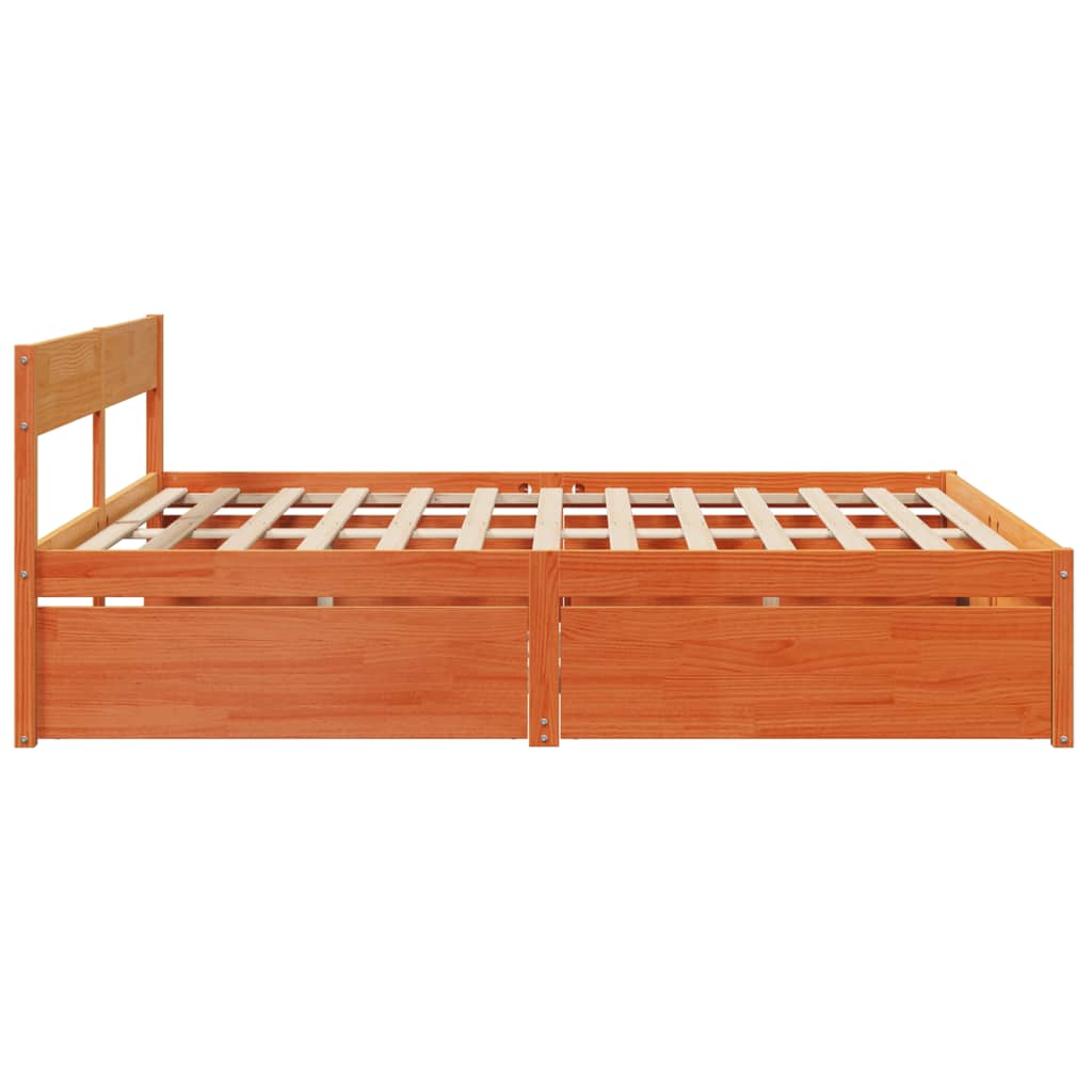 Letto senza Materasso Marrone Cera 180x200 cm in Legno di Pino | homemem39