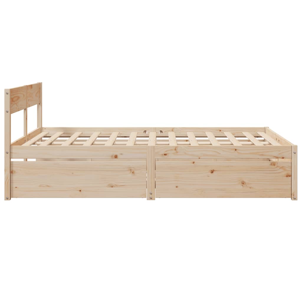 Letto senza Materasso 160x200 cm in Legno Massello di Pino - homemem39