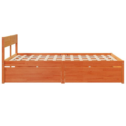 Letto senza Materasso Marrone Cera 160x200 cm in Legno di Pino - homemem39
