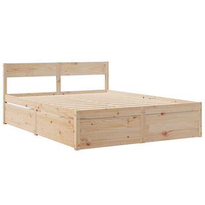Letto senza Materasso 140x200 cm in Legno Massello di Pino | homemem39