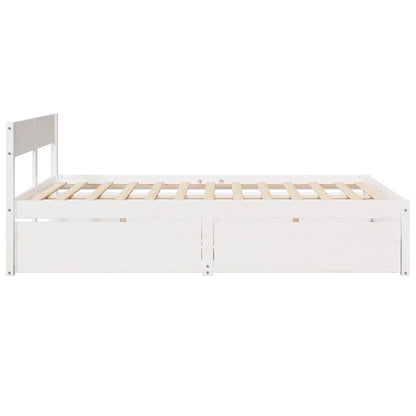 Letto senza Materasso Bianco 140x200 cm Legno Massello di Pino