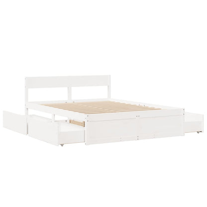 Letto senza Materasso Bianco 140x200 cm Legno Massello di Pino