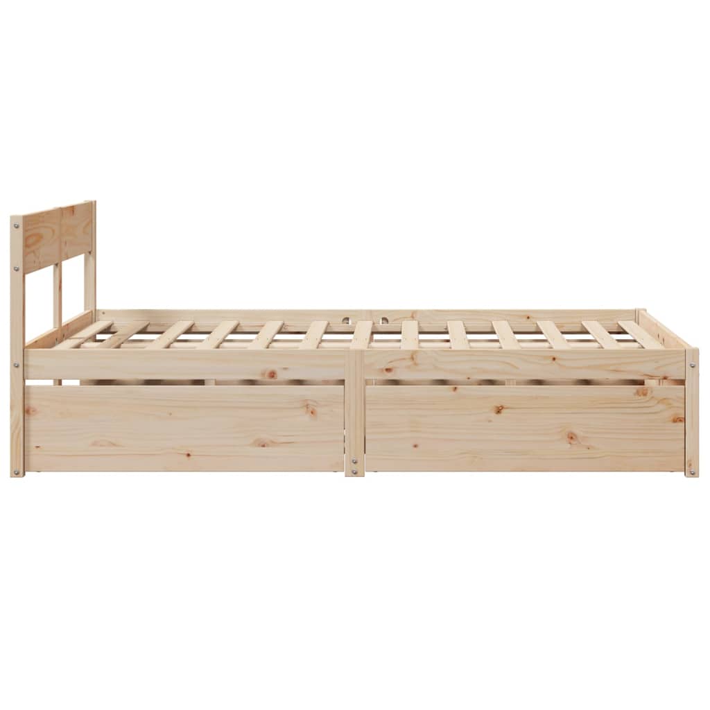 Letto senza Materasso 120x200 cm in Legno Massello di Pino - homemem39