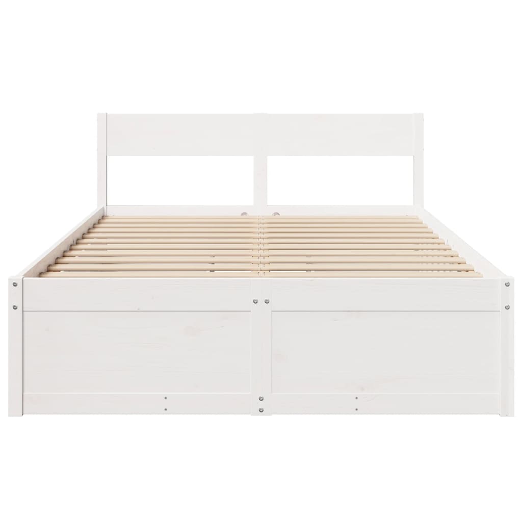 Letto senza Materasso Bianco 120x200 cm Legno Massello di Pino | homemem39