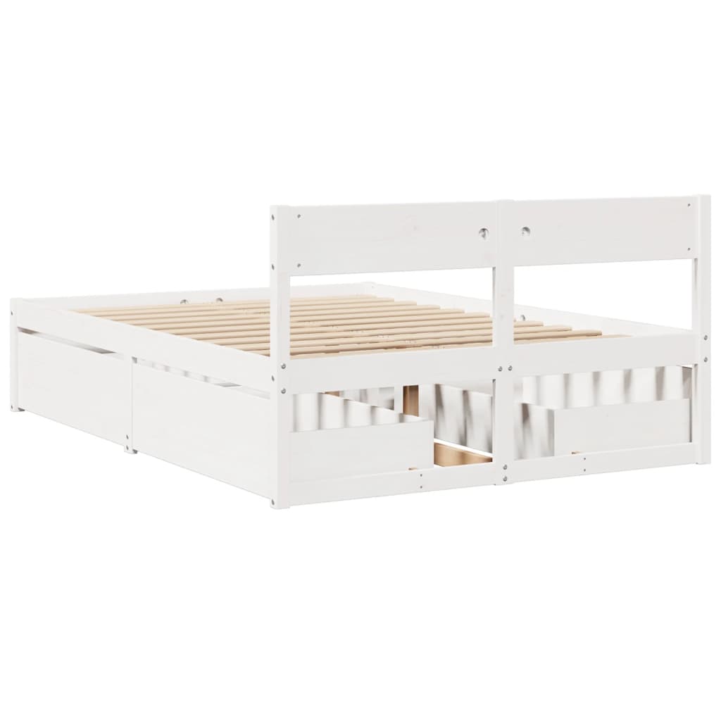 Letto senza Materasso Bianco 120x200 cm Legno Massello di Pino - homemem39