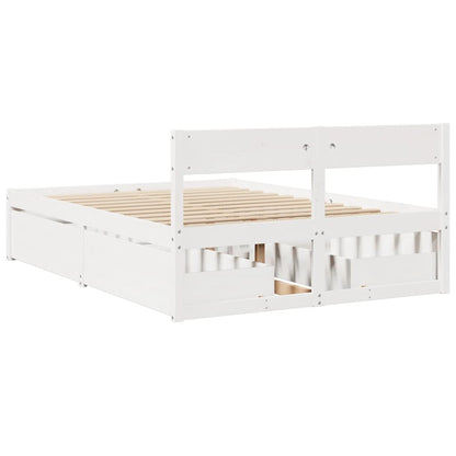 Letto senza Materasso Bianco 120x200 cm Legno Massello di Pino - homemem39