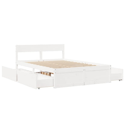 Letto senza Materasso Bianco 120x200 cm Legno Massello di Pino - homemem39