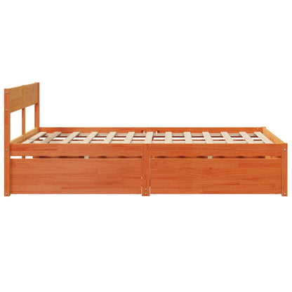 Letto senza Materasso Marrone Cera 140x190 cm in Legno di Pino