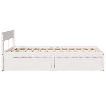 Letto senza Materasso Bianco 135x190 cm Legno Massello di Pino