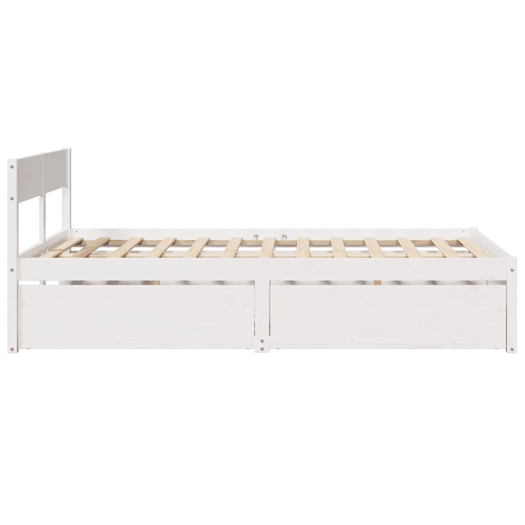 Letto senza Materasso Bianco 120x190 cm Legno Massello di Pino