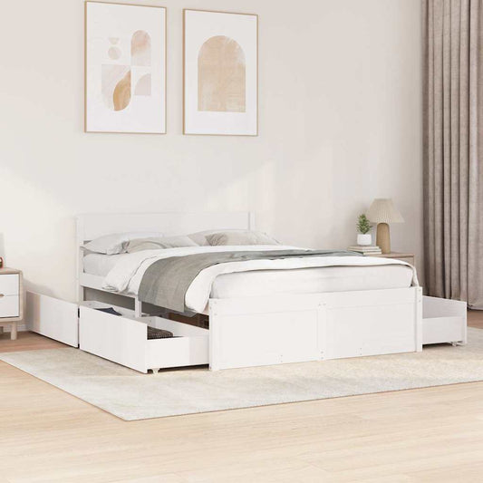 Letto senza Materasso Bianco 120x190 cm Legno Massello di Pino | homemem39