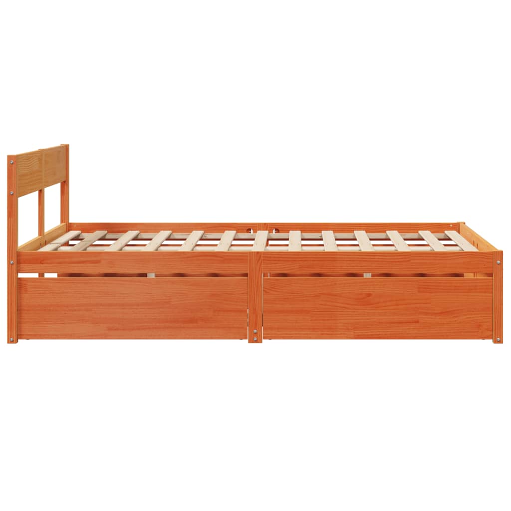 Letto senza Materasso Marrone Cera 120x190 cm in Legno di Pino - homemem39