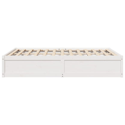Letto senza Materasso Bianco 160x200 cm Legno Massello di Pino - homemem39