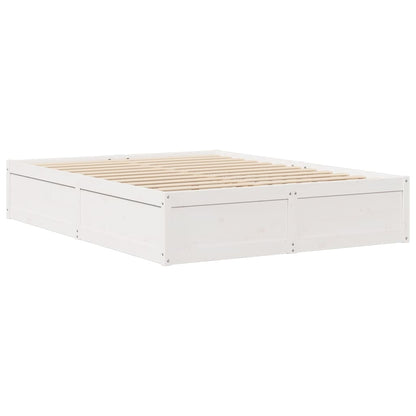 Letto senza Materasso Bianco 160x200 cm Legno Massello di Pino - homemem39