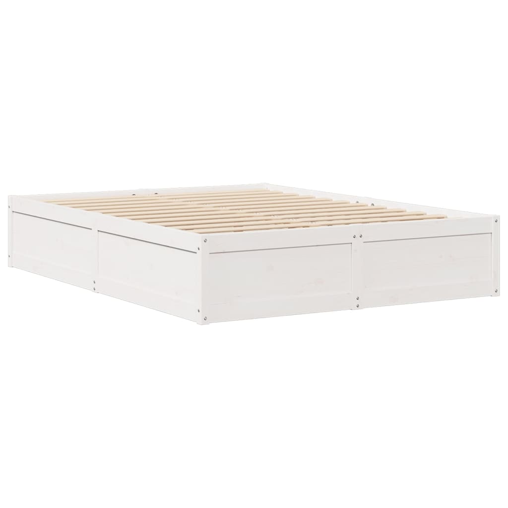 Letto senza Materasso Bianco 150x200 cm Legno Massello di Pino - homemem39