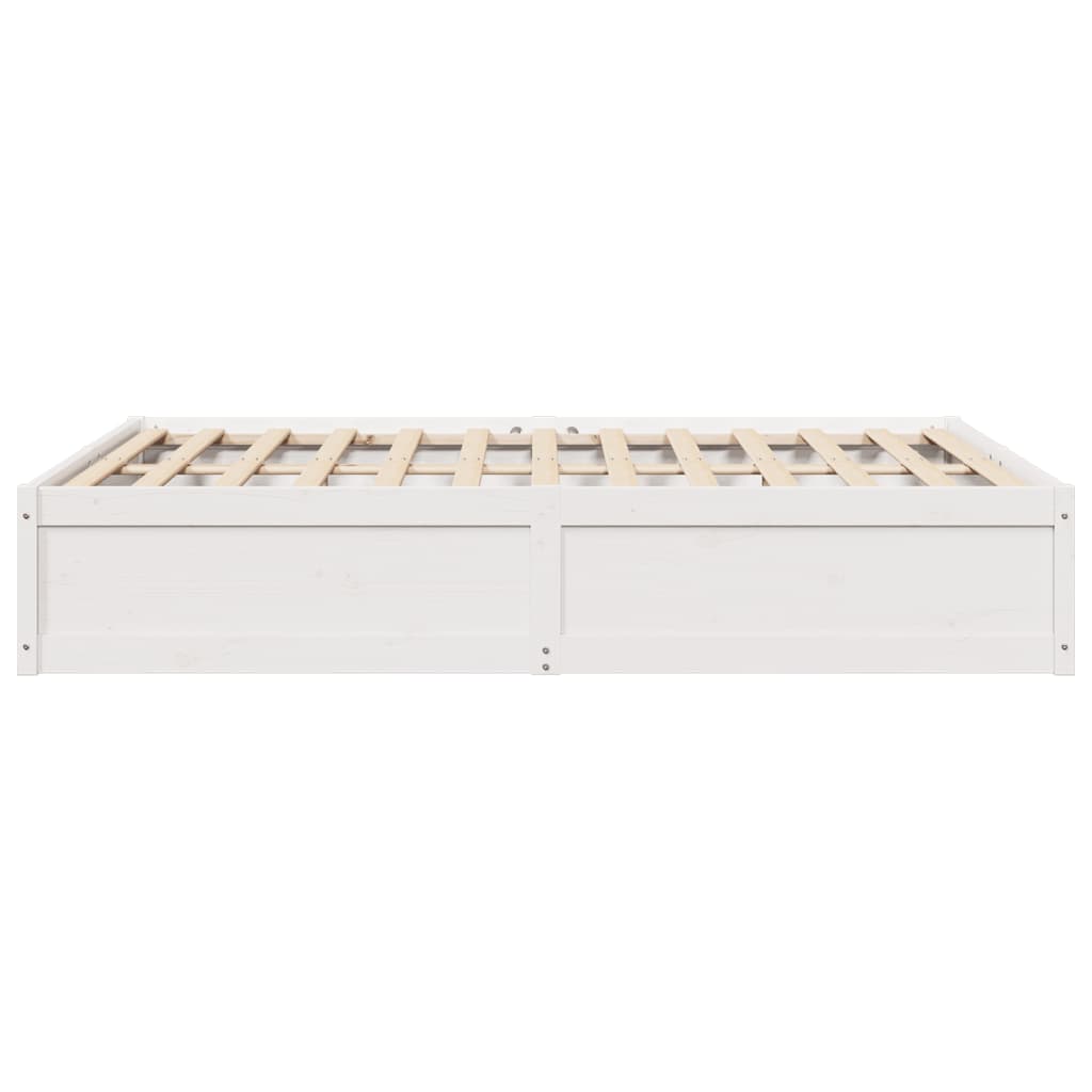 Letto senza Materasso Bianco 150x200 cm Legno Massello di Pino - homemem39