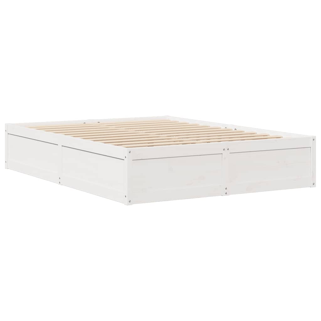 Letto senza Materasso Bianco 140x200 cm Legno Massello di Pino - homemem39