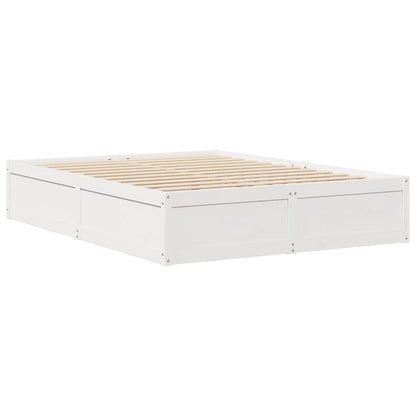 Letto senza Materasso Bianco 140x200 cm Legno Massello di Pino - homemem39