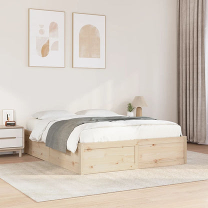 Letto senza Materasso 140x190 cm in Legno Massello di Pino - homemem39