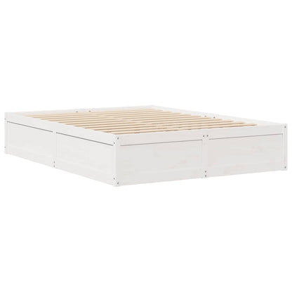 Letto senza Materasso Bianco 140x190 cm Legno Massello di Pino - homemem39