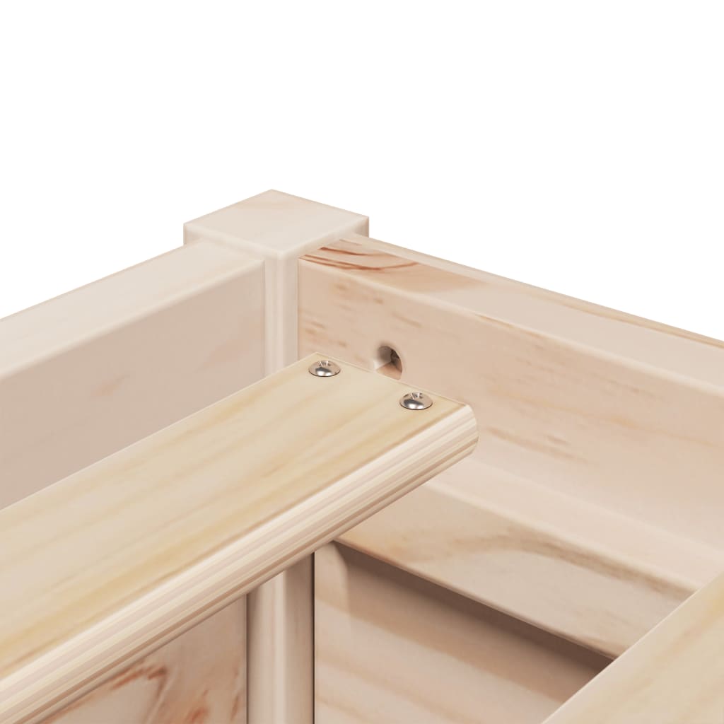 Letto senza Materasso 135x190 cm in Legno Massello di Pino - homemem39