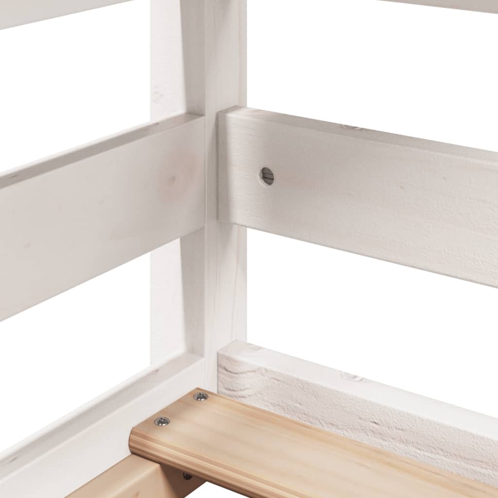 Letto a Castello con Tetto Bianco 90x200 cm in Legno di Pino - homemem39