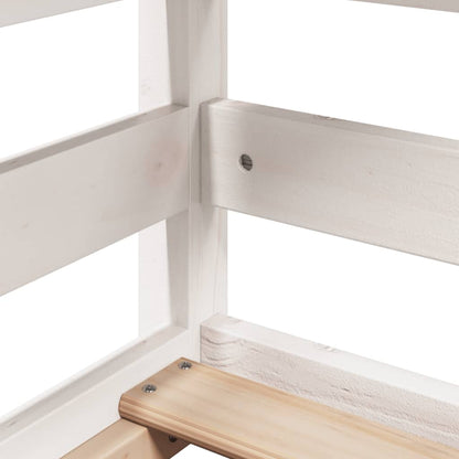 Letto a Castello con Tetto Bianco 90x200 cm in Legno di Pino - homemem39